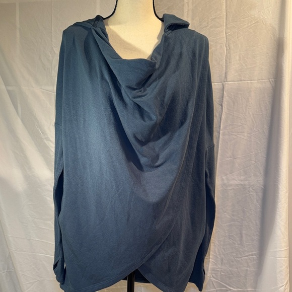 Athleta Slate Blue Hoodie Drape Wrap - Picture 1 of 13